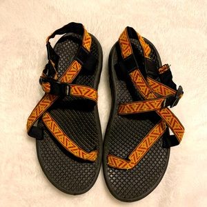 Teva Aztec print sandals.